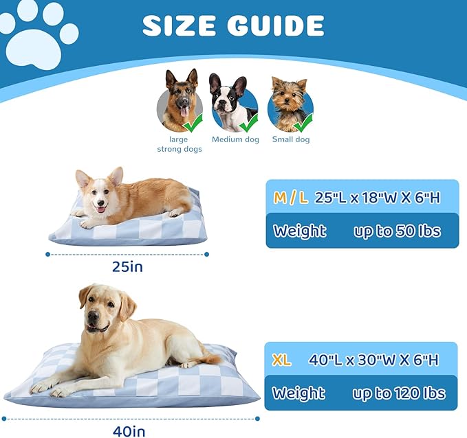 UWELL PETS Dog Bed with Removable Washable Cover for Small Dogs Deluxe Plush Dog Crate Beds Comfy Kennel Pad Waterproof Lining and Blue Gel Memory Foam Memory Foam（Blue 30 * 20 * 4in）