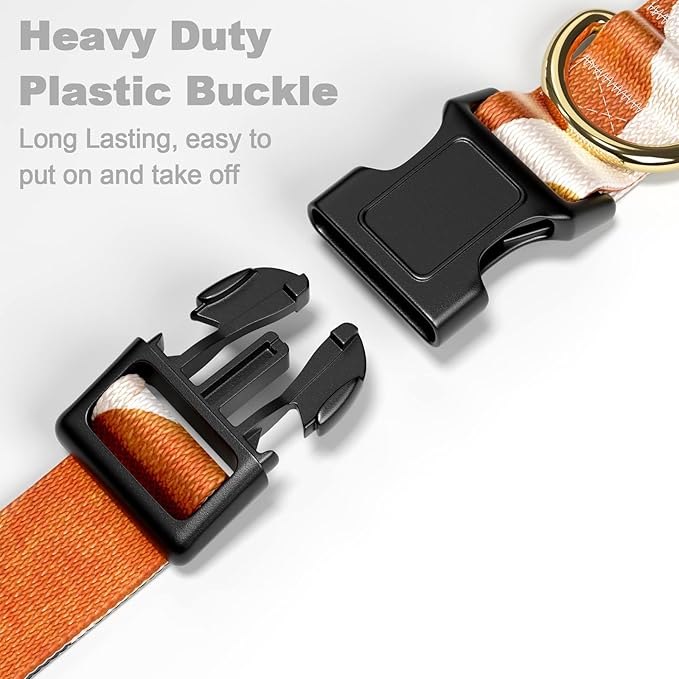Rnivvi Dog Collar for Small Dogs, Cute Heavy Duty Adjustable Puppy Collar with Quick Release Buckle for Boy Girl & Female, Pet Accessories for Walking Running, S Length 3/4" Width, Abstract Art