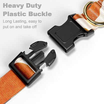 Rnivvi Dog Collar for Small Dogs, Cute Heavy Duty Adjustable Puppy Collar with Quick Release Buckle for Boy Girl & Female, Pet Accessories for Walking Running, S Length 3/4" Width, Abstract Art