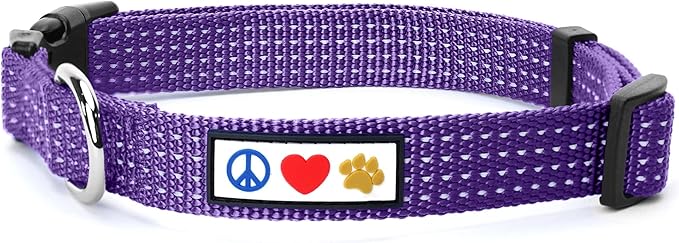 Pawtitas Reflective Dog Collar Adjustable Dog Collars for Small Dogs Puppy Collar Small Dog Collar Purple Dog Collar