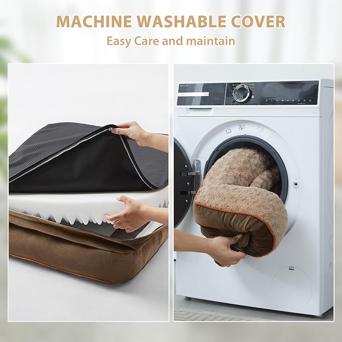 BFPETHOME Orthopedic Dog Beds for Extra Large Dogs, Waterproof Sofa XXL Dog Bed with Sides, Non-Slip Bottom and Egg-Crate Foam Big Dog Couch Bed with Washable Removable Cover,