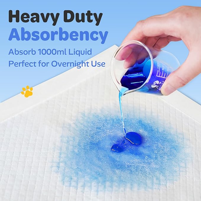 Doporro Disposable Pee Pads for Dogs, Puppies & Adults, 30” x 36” (50 Count), Super Absorbent Extra-Large Potty Pads with Adhesive Strips, Quick-Dry Indoor Protection for Pets