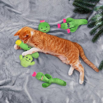 Otunrues Catnip Cat Toys Cactus Crinkly Sound 5 Pack Interactive Chew Kitten Cat Toys for Indoor Cats Exercise Cat nip Toy to Stimulate Play & Reduce Boredom