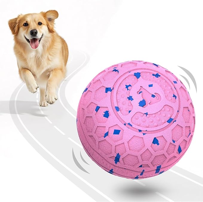 Smart Interactive Dog Toy Ball – Automatic Moving, Bouncing & Rolling, 3 Modes, Chew-Proof E-TPU Shell, Waterproof, Rechargeable,Dog Ball for Medium and Large Dogs, Pink