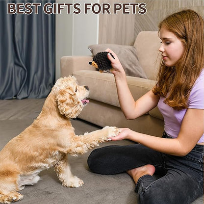Plush Hedgehog Dog Toys 3 PCS - Squeaky No-Stuffing Hedgehog for Small and Medium Dogs - Keep Your Puppy Busy with Multi-Colored, Suitable for Indoor and Outdoor Throwing Play