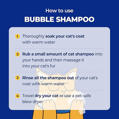[PETHROOM] Premium Cat Silky Shampoo & Conditioning | Strengthen Skin Barrier, Hypoallergenic, Tear-Free, Fragrance-Free, Deep-Cleansing, Itch Relief, Moisturizing, Remove Odors
