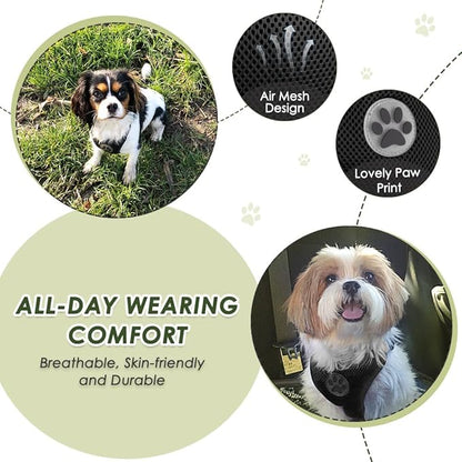 Lukovee Dog Seat Belt for Car, Adjustable Dog Car Harness for Large Medium Small Dogs, Soft Padded & Breathable Mesh Dog Seatbelt with Car Vehicle Connector Strap (Black Double Clip,Medium)