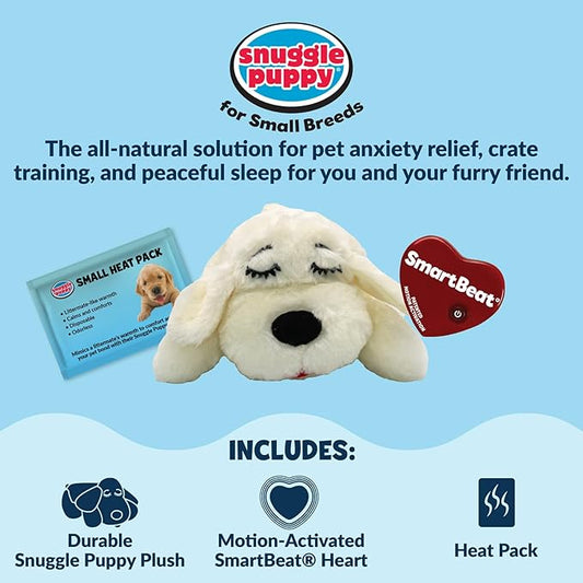 Snuggle Puppy Junior Heartbeat Puppy Toy - Heartbeat Puppy for Dogs - Pet Anxiety Relief and Calming Aid - Comfort Dog Toy - Behavioral Training and Sleep Aid Cuddle Buddy - Golden