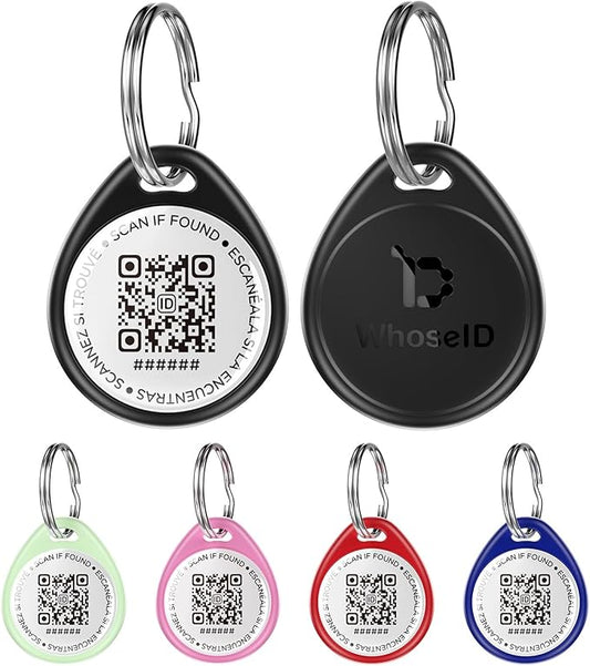 QR Code Dog Tag and Cat Tag, Scan to Reunite Faster, Waterproof and Durable, Lightweight and Quiet, Updatable Contact Info, Black for Everyday Wear
