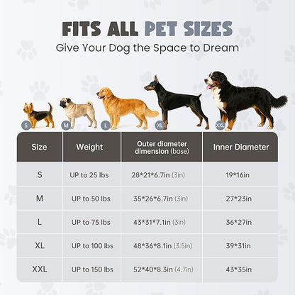 Miorun Oval Dog Bed, Orthopedic Dog Bed for Medium Dogs, Memory Foam Pet Couch with Supportive Structure, Removable Washable Cover, Durable and Stylish Dog Bed for Crate Home and Travel Use