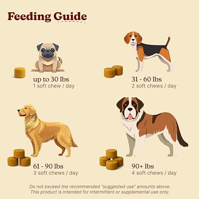 Longevity Dog Multivitamin 11-in-1 Daily Chews Chicken Flavored with Flaxseed, 60 Count, Supports Hip and Joint Health, Immune System, Skin and Coat, Heart Health, Energy and Vitality