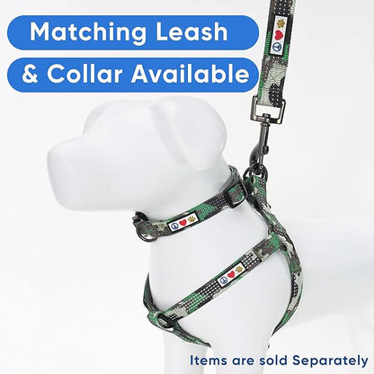 Pawtitas Reflective Step-in Dog Harness – Adjustable No-Pull Vest for Puppies to Seniors, Safe & Comfortable, XS Camo Green