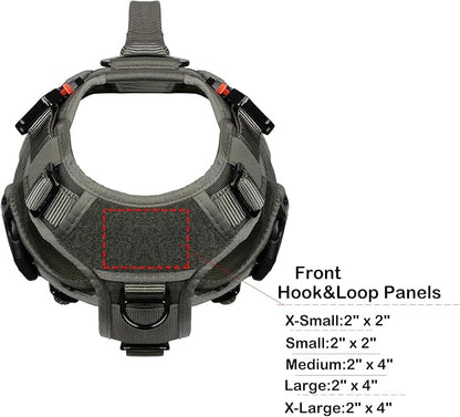 ICEFANG GN3 Tactical Dog Harness with 6X Buckle,Dog Molle Vest with Handle,3/4 Body Coverage,Hook and Loop Panel for ID Patch,No Pulling Front Clip (S (22"-27" Girth), Ranger Green)