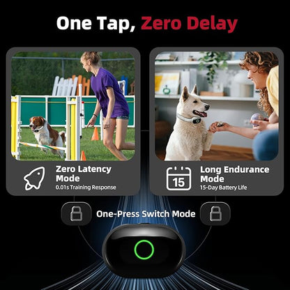2025 Upgraded Shock Collar for Dogs, Dog Training Collar with Remote Control for Medium Large Dogs, 3 Training Modes - Beep, Vibration and Shock with Safety Lock, IPX7 Waterproof, Rechargeable,White