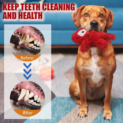 HUGEME Squeaky Dog Toy, Plush Stuffed Dog Toy Keep Them Busy Tug of War Dog Chew Toy for Small Medium Large Dogs (Red)