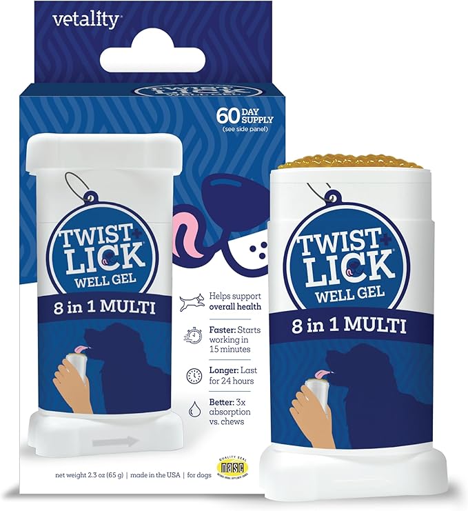 Twist and Lick Vetality Well Gels 8 in 1 Dog Supplement 2.3 oz