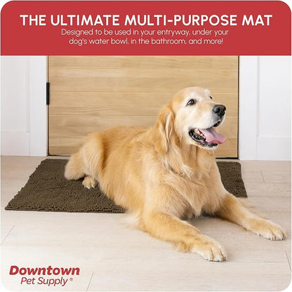 My Doggy Place Dog Mud Mat, 36" x 26" Brown – Thick Microfiber Entry Rug for Snow, Mud & Salt – Absorbent, Quick-Dry, Washer-Safe & Non-Slip, Large