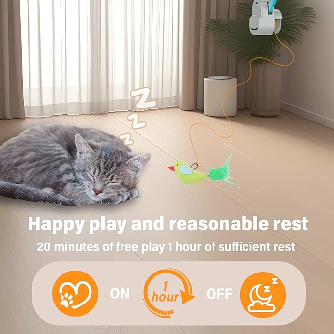 CATPICK Interactive Cat Toys for Indoor Cats Automatic Electric Flying Bird Feather Mouse Toy - Best Kitten & Adult Cat Enrichment Mouse cat Toy Hanging Electric Kitty Toys for Bored Cats
