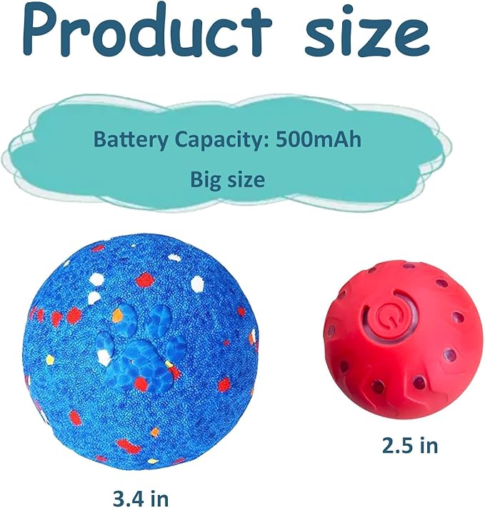 Upgraded Interactive Dog Toys for Aggressive Chewers,E-TPU Interactive Dog Balls Moving Dog Toys to Keep Them Busy,Dog Chew Toys for Dogs,Automatic Rolling Activated Dog Toy Valentines Day Gift