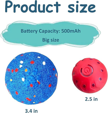 Upgraded Interactive Dog Toys for Aggressive Chewers,E-TPU Interactive Dog Balls Moving Dog Toys to Keep Them Busy,Dog Chew Toys for Dogs,Automatic Rolling Activated Dog Toy Valentines Day Gift