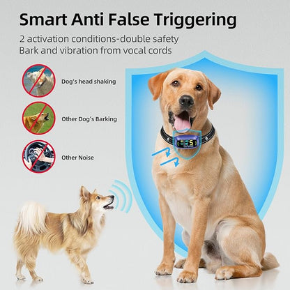 FAFAFROG Dog Bark Collar for Large Medium Small Dogs, Rechargeable Smart Bark Collar, Anti Barking Training Collar with 5 Adjustable Sensitivity Beep Vibration (Purple)