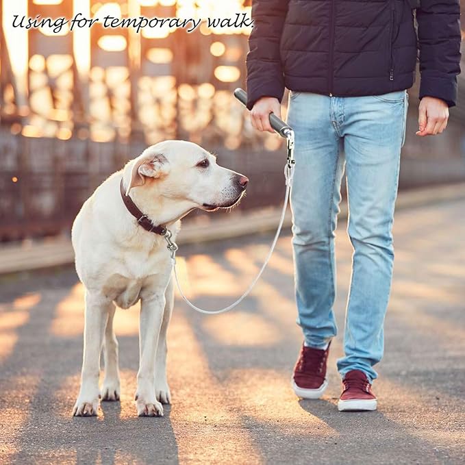 Hands-Free Bicycle Dog Leash for Cycling - 180° Rotating or Fixed Quick-Attach System, Built-in Shock-Absorbing Spring, Anti-Pull Design, Thick Steel Wire Rope 550 lbs (Carbon Fiber)
