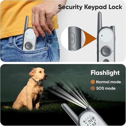Htcuto 3500 Ft Wireless Dog Fence with 6100Ft Training Remote Collar, 185 Day Battery Rechargeable Electric Fence System, IPX7 Water Resistant, Use for Dogs*Grey