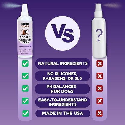 Dog Detangler Spray Dematting for Doodle - Natural Dog Leave in Conditioner Spray for Grooming and Mat Removal, Detangler Spray for Dogs Matted Hair, Puppy Poodle Detangler & Grooming
