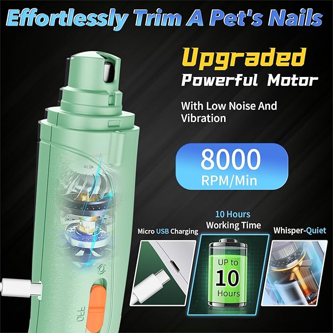 CATPICK 2-in-1 Cat Nail Clippers & Dog Nail Clippers Trimmers for Large Medium Small Dogs Cats Claw Trimmer Quick Sensor and Safety Guard USB Rechargeable with 2 LED Lights Dogs Nail Trimmer