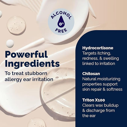 Vetnique Oticbliss Medicated Cat & Dog Ear Cleaner Drops - Dog Ear Infection Treatment with 1% Hydrocortisone to Soothe Itching, Redness, & Swelling - Vet Recommended