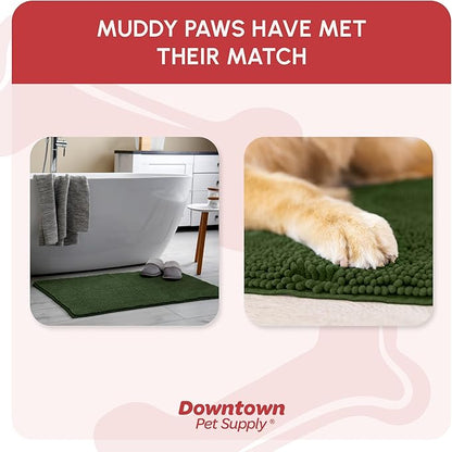My Doggy Place Dog Mud Mat, 60" x 36" Chive – Thick Microfiber Entry Rug for Snow, Mud & Salt – Absorbent, Quick-Dry, Washer-Safe & Non-Slip, X-Large