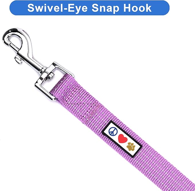 Pawtitas Orchid Dog Leash 6 ft M/L Reflective Durable Lightweight Dog Lead for Medium or Large Dogs and Puppies