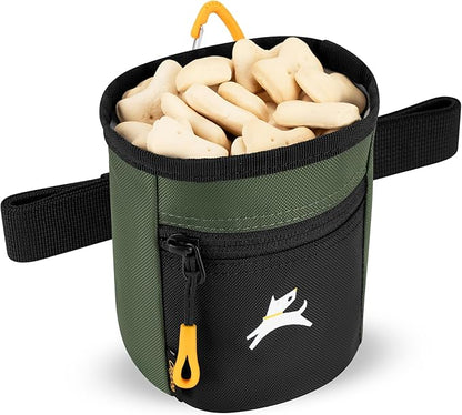 OllyDog Goodie Treat Bag, Dog Treat Pouch, Waist Belt Clip for Hands-Free Training, Magnetic Closure, Dog Training and Behavior Aids, Three Ways to Wear (Winter Moss)