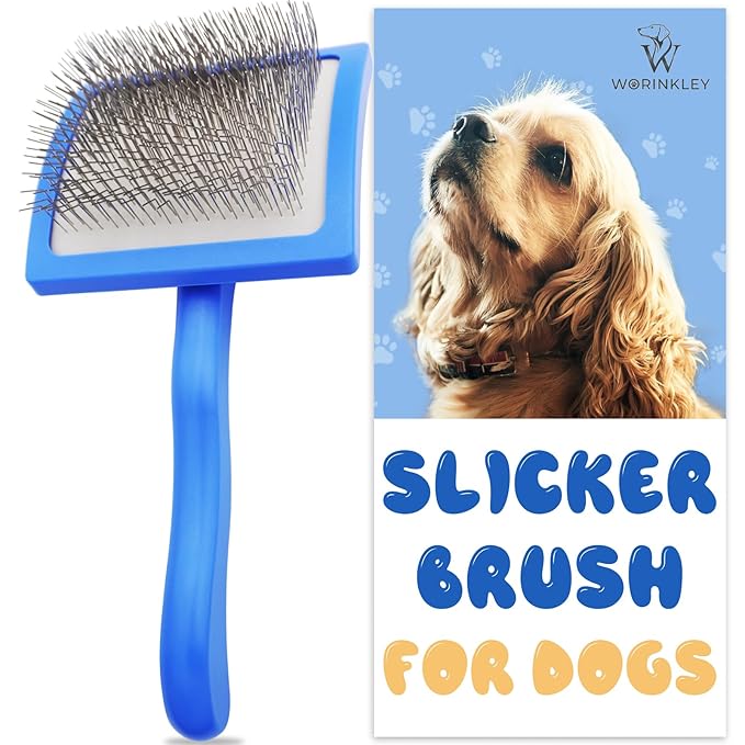 Slicker Brush for Dogs, Professional Pet Doodle Grooming brushes for Goldendoodles, Labradoodles, Poodles - Long Pin Detangler for Dematting dog slicker brush - Large