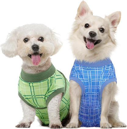 Kuoser Dog Recovery Suit for Female Male Dogs, Post-Surgery Bodysuit for Spay Neuter, Dog Onesie After Surgery, Anti-Licking Pet Surgical Recovery Suit, Blue L