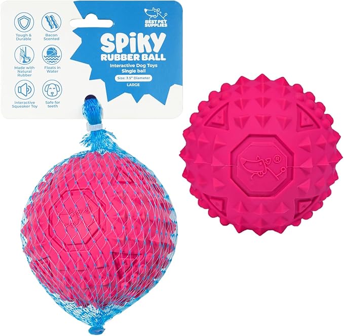 Best Pet Supplies Squeaky Dog Toys with Soft Durable Fabric for Small, Medium and Large Pets Interactive Toy for Indoor Play, Supports Active Biting and Play - Fuchsia (L:3.5")