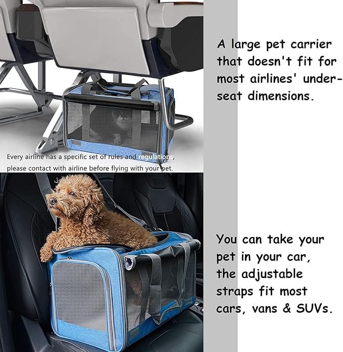 GAPZER Pet Carrier for Large and Medium Cats, Soft-Sided Pet Carrier for Big Medium Cats and Puppy, Dog Carriers Cat Carriers Pet Privacy Protection Travel Carriers