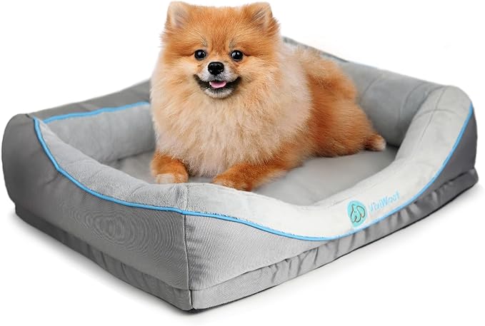 Viviwoof Orthopedic Dog Bed for Small Dogs,Waterproof Small Size Dog Sofa,Supportive Foam Pet Couch with Removable Cover,Non-Slip Bottom and Waterproof Lining,Machine Washable