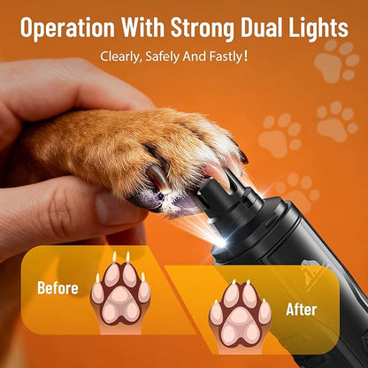 Electric Dog Nail Grinder: Upgraded 5-Speed Quiet Dog Nail Trimmer-Safe Painless Nail File for Claw Trimming & Grooming Care at Home for Dogs & Cats