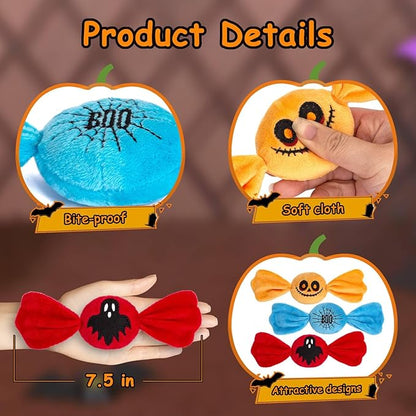 Retro Shaw Cat Toys,Kitty Bundle Candy Catnip Toys with Crinkle Sound Inside,3PCS Sweet Treats Cat Toy, Trick or Treat for Kitten Toys,Interactive Indoor Kitty Kicker for All Breeds