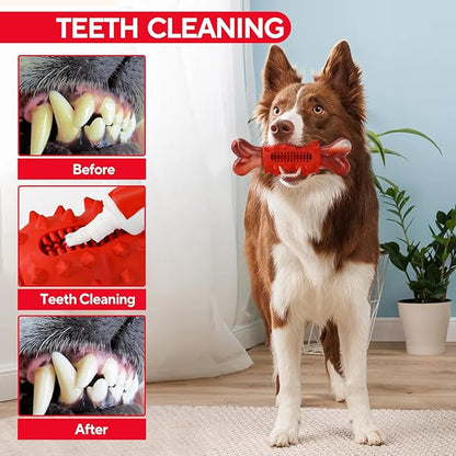 LIFLIX Dog Toys for Aggressive Chewers, Tough Indestructible Dog Chew Toys, Durable Nylon & Rubber Teething Toys for Large Medium Breed, Bone Shape