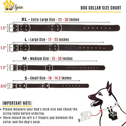 Heavy Duty Black Leather Dog Collar - Soft and Strong Dog Collar for Puppy or Small Breeds (Small: Fit 10" - 14.5" Neck, Black)