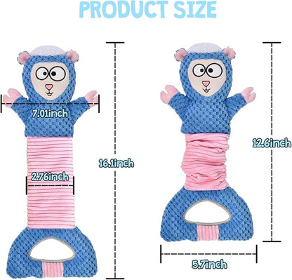 Dog Squeaky Toys, Sheep Crinkle Plush Stuffing Dog Toys for Puppy Teething，Tug of War Dogs Toy to Keep Them Busy for Small, Medium and Large Dogs (Blue)