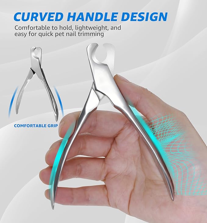 IPTPAS Pet Nail Clippers for Large Dogs, Wide-Opening Dog Nail Trimmer with All-Steel Material Sharp Durable Blades Built-in Spring, Professional Grooming Tool with Free Nail File for All Dogs & Cats
