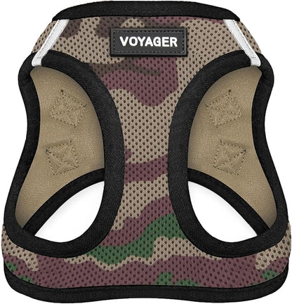 Best Pet Supplies Voyager Step-in Air Harness - All Weather Mesh, Reflective, No Pull Harness for Dogs, Cats - Secure with Hook & Loop Fastener, Buckle, Double D-Rings - Army/Black Trim, XXXS