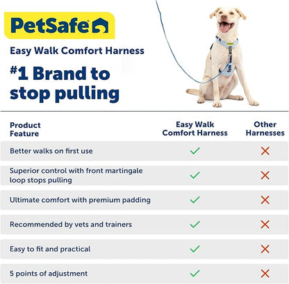 PetSafe Easy Walk Comfort No-Pull Dog Harness Full-Body Padding - Better Walks on The First Use - 5 Points of Adjustment Small/Medium, Blue (Pack of 3)