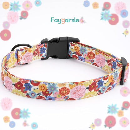 Faygarsle Floral Dog Collar for Girls and Female Dogs Soft and Fancy Pet Collar with Flower Design Ideal Pink Dog Collar for Small Medium Large Dogs M