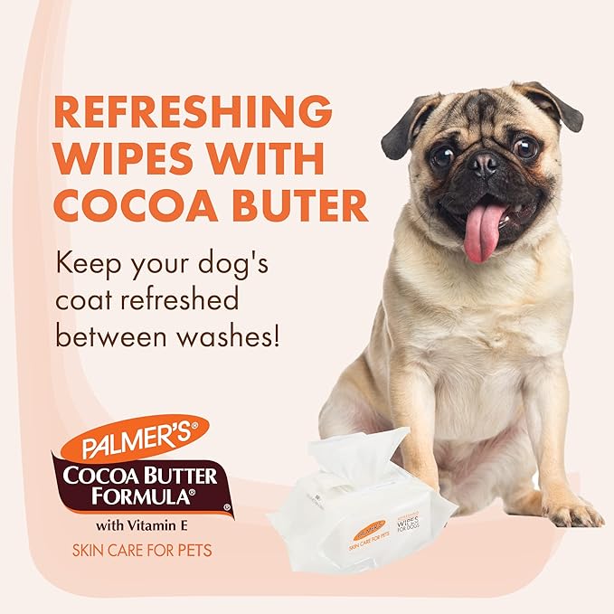 Palmer's for Pets Coconut Oil Refreshing Wipes for Puppies - Puppy Wipe with Cocoa Butter for Gentle Grooming, 100 Count