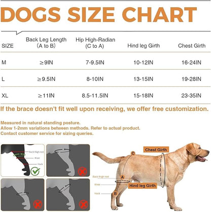 Dog Knee Brace for ACL/CCL Injuries,Torn Ligament,Luxating Patella - Rear Leg Support,Pain Relief,Joint Warmth,Left Legs,Black,Size:XL