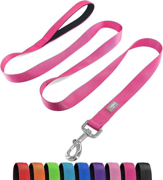 Basic Dog Leashes 6 FT Padded Handle Nylon Dogs Leashes for Medium Dogs Hot Pink